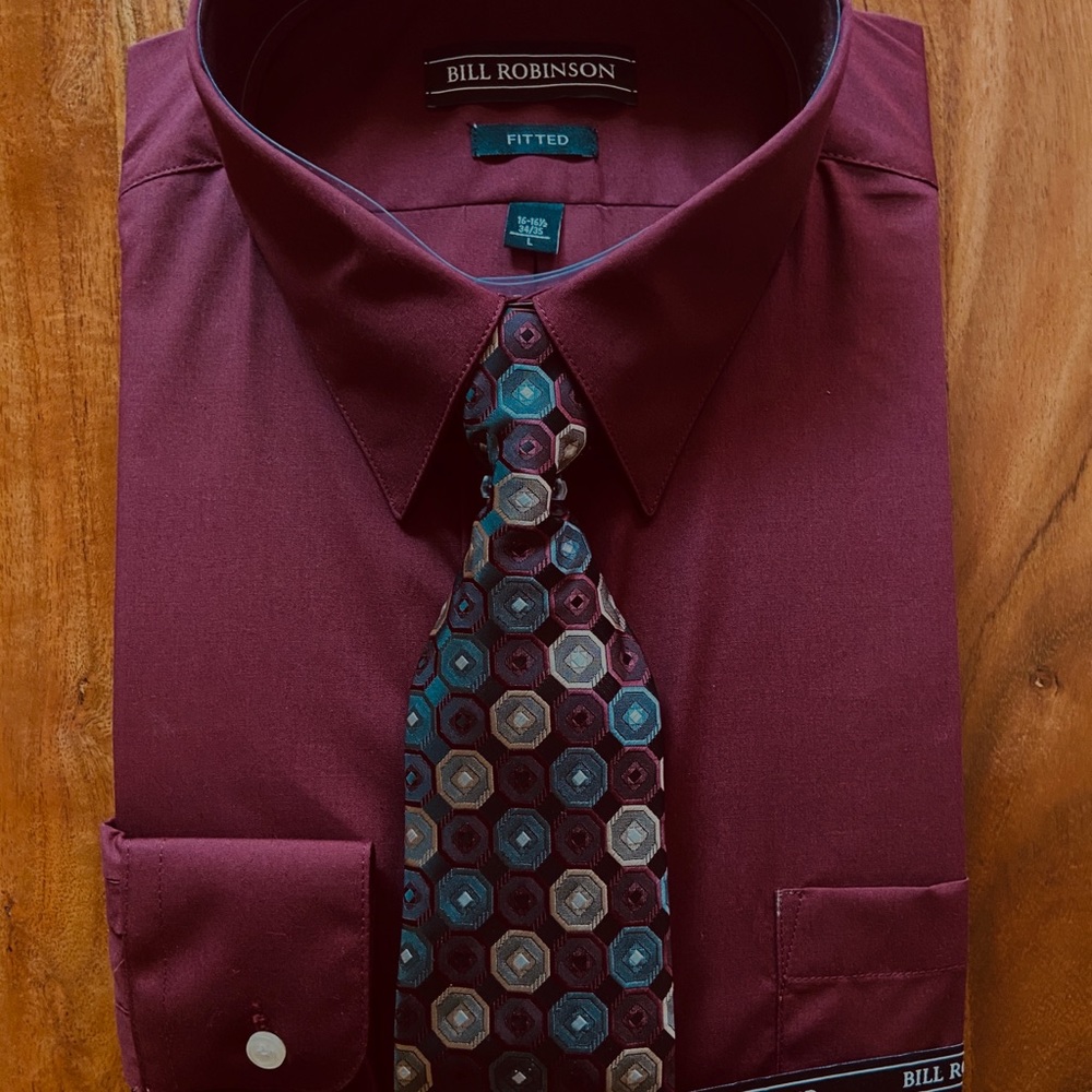 Bill Robinson men dress shirts L long sleeves